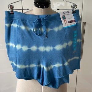 SEVEN7 French Terry Short in Federal Blue Tie Dye Size-XL NWT